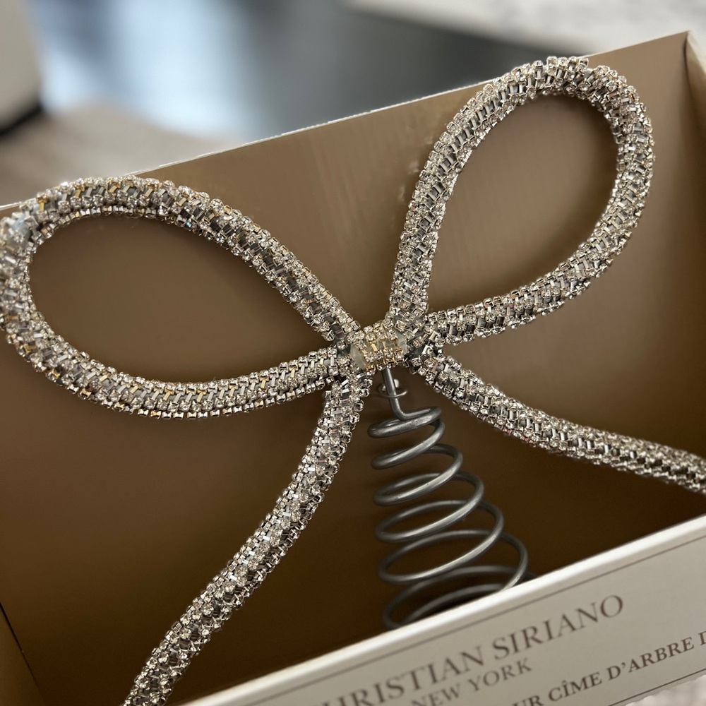 Christian Siriano Silver Bow Ornament